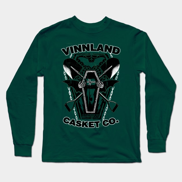 "Vinnland Casket Co Green" Long Sleeve T-Shirt by joeyjamesartworx